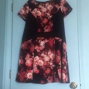 Adrianna Papell floral and black dress